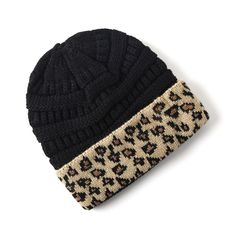 Shop 6 | Forever Spotted Leopard Print Beanie, Leopard Print Fashion, Messy Bun Beanie, Bun Beanie, Streetwear Mode, Beanie Hats For Women, Grey Beanie, Winter Hats For Women, Cold Weather Accessories