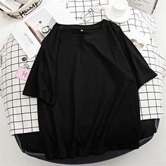 Basic Cotton T Shirt Women Summer New Oversized Solid Tees  Casual Loose Shirt Korean O-Neck Female Tops Cheap Oversized Basic Shirt, Cheap Plain Relaxed Fit Shirt, Cheap Black Shirt With Relaxed Fit, Cheap Black Solid Color Shirt, Cheap Plain Simple T-shirt, Cheap Black Relaxed Fit Shirt, Cheap Basic T-shirt, Cheap Simple Black T-shirt, Cheap Black Unisex T-shirt