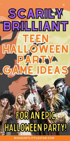 halloween party flyer with people dressed up as witches and bats for an epic halloween party