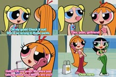 the powerpuff girls are talking to each other about what they're doing