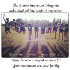 the three most important things an individual athlete needs to remember never become arrogant or beautiful your teammates are your family