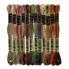 PRICES MAY VARY. Made from 100% Polyester Featuring an uneven color changed throughout floss, give your embroidery project a unique design Brilliant six-strand divisible thread Consist a set of 12 colors, each color is 8.7 yards in length Perfect for cross stitch, needlepoint, embroidery, gallery crewel, punch needle and other craft projects Create a beautiful story with coloris variegated floss used for stitching on all type of fabric, this embroidery thread feature composed of a blend of multi Hand Embroidery Patterns Thread & Yarn, Embroidery Blanket Stitches, Embroidery Thread Clothespin, Cross Blanket Stitch, Embroidery Stitches Blanket Stitch, Cross Stitch Thread, Beautiful Story, Cross Stitch Fabric, Hand Embroidery Stitches