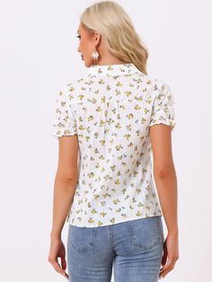 Shop Allegra K for floral printed peter pan collar cotton short sleeve shirt you are looking for, get more women's blouses for yourelf. Order now! Free Returns! Linen Shorts Women, Frill Shorts, Peter Pan Collar Blouse, Target Clothes, Mock Neck Blouse, Women's Blouses, Floral Print Blouses, Collar Blouse, Pan Collar