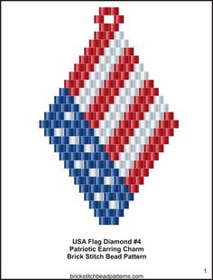 an american flag diamond pattern is shown in red, white and blue