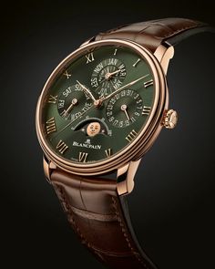 Blancpain Villeret Perpetual Calendar, Green Dial_01 Chart Infographic, Annual Calendar, Watch Review, Rose Gold Case, Perpetual Calendar, Luxury Timepieces, New Model, Luxury Watches