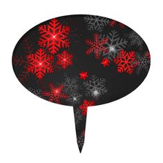 a snowflake pattern on a black background with red sparkles