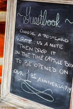 a chalk board with writing on it