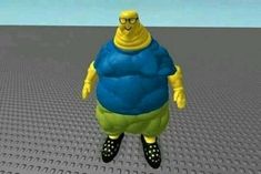 a cartoon character is standing in the middle of a floor with an odd look on his face