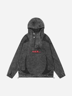 TALISHKO - High-neck Hooded Wash Denim Jacket-streetwear fashion Hoodies Collection, Urban Trends, Streetwear Aesthetic, Black Denim Jacket, Gen Z, Cool Hoodies, Oversized Hoodie, Pullover Designs, Graphic Hoodies