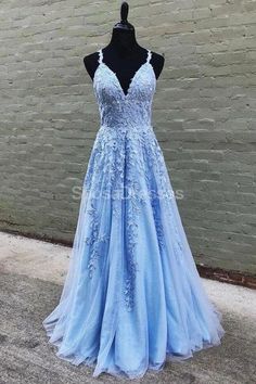 Blue Lace Prom Dress, Light Blue Prom, Prom Dresses Long Blue, Light Blue Prom Dress, Formal Bridesmaids Dresses, Blue Prom Dress, Senior Prom Dresses, A Line Evening Dress, 파티 드레스