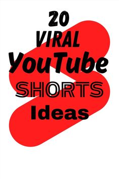 the words'20 virtual youtube video short ideas'are shown in black and red