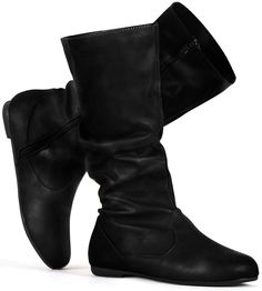 PRICES MAY VARY. EASY FOR ON AND OFF: Mid calf with side zipper design is very convenient for you to put on and take off STYLISH AND EASY MATCH: Mid Slouchy calf design to add charm, beauty and attraction to your look. Perfect match your jeans, leggings, hoodies and sweaters, these mid calf slouch boots are a must-have of your shoes closet COMFORTABLE AND SAFETY: These flat heel boots feature a comfortable cushioned insole that snuggles your feet to provide comfort with every step. Non-slip flat Summer Sandals Heels, Black Flat Boots, Dress Boots Women, Summer Sandals Flat, Flat Heel Boots, Slouchy Boots, Knit Shoes, Favorite Boots, Slouched Boots