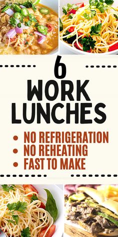 six work lunches no refrigeration, no reheating fast to make