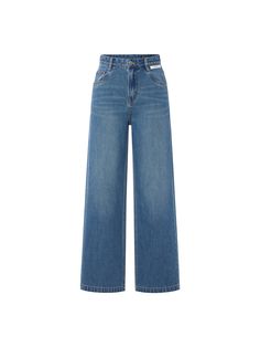 MO&Co. Women's Straight Leg Cotton Jeans Features : - High waist - Straight - Metal zipperCode : MBC3JENT01Length of size M is 104cmBlue : Model is 176cm tall and wearing a size M MATERIALS & CARE : Material : 100% CottonREMINDER: All items are measured manually. Please note that it's reasonable that there might be minor measurement differences (1-2cm) on some items. Aw 23, Straight Fit Denim, Stylish Jeans, Cotton Jeans, High Waist, Straight Leg, Trousers, Blue Color, High Waisted