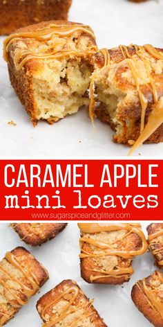 caramel apple mini loaves with text overlay