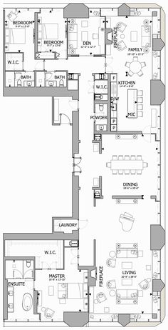 the floor plan for an office building with two floors and three rooms, including one bedroom