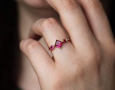 Pink Lab-created Ruby Ring, Pink Tourmaline Rings With Gemstone Accents, Modern Pink Ruby Ring For Anniversary, Modern Pink Gemstone Rings, Pink Lab-created Ruby Jewelry With Accent Stones, Pink Lab-created Ruby Promise Ring, Modern Pink Ruby Ring For Gift, Modern Pink Ruby Ring As A Gift, Modern Pink Promise Ring