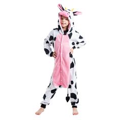 Cow Animal Onesie Pajama Costume - Child - Spooktacular Creations Cow Pajamas, Cow Outfits, Cow Ears, Pajama Costume, Cow Costume, Animal Onesie, One Piece Cosplay, Matching Costumes, Animal Costumes