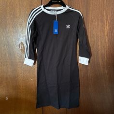 Brand New. Elbow Length Sleeves Adidas Cotton Summer Dress, Adidas Black Summer Dresses, Adidas Cotton Dress For Summer, Summer Cotton Adidas Dress, Summer Cotton Dress By Adidas, Adidas Short Sleeve Spring Dresses, Adidas Short Sleeve Dresses, Adidas White Dress For Spring, Casual Adidas Dress With Short Sleeves