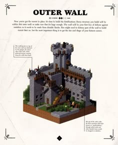 an advertisement for a castle made out of legos with instructions on how to build it