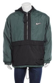 "Vintage 90s Nike insulated 1/2 zip pullover jacket Green/Black Size L Made by - Nike Mesurements: Pit to pit: 25\" 100% Authentic Condition: 10 Please keep in mind that colors from the pictures may vary because of your screen. I SEND WITH TRACKING NUMBER! If any item is lost or damaged in transit I will make a claim with the Post Office but refunds will not be given until the claim has been processed. If you fail to collect the item from collection post office once it arrives, I do not take any Half-zip Nylon Track Jacket For Streetwear, Nylon Half-zip Track Jacket For Streetwear, Green Half-zip Windbreaker For Winter, Nylon Half-zip Windbreaker For Streetwear, Green Half-zip Streetwear Outerwear, Winter Streetwear Windbreaker With Half-zip, Winter Streetwear Half-zip Windbreaker, Winter Half-zip Windbreaker For Streetwear, Winter Half-zip Streetwear Windbreaker