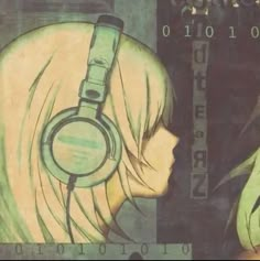 Green Anime Pfp, Girl With Headphones, Grunge Art, Widget Icon, Anime Shadow, Art Icon, Matching Pfps, Laura Lee, Phone Themes