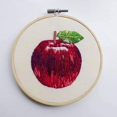 Apple For Teacher, Apple Embroidery, Herb Embroidery, Ideas For Embroidery, Number 6, Modern Embroidery, Embroidery Inspiration, Embroidery Tutorials