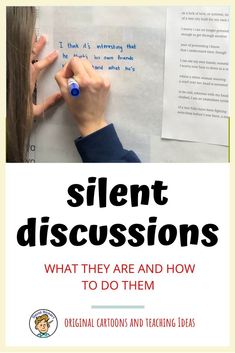 a person writing on a piece of paper with the words, silent discussions what they are and how to do them