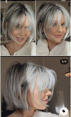 Bob Blonde, Haircuts Blonde, Aesthetic Blonde, Movie Bloopers, Grey Hair Inspiration, Layered Haircuts For Medium Hair, Blonde Haircuts, Chin Length Hair, Short Choppy Hair