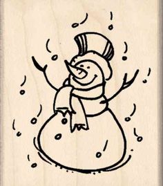 a rubber stamp with a snowman on it