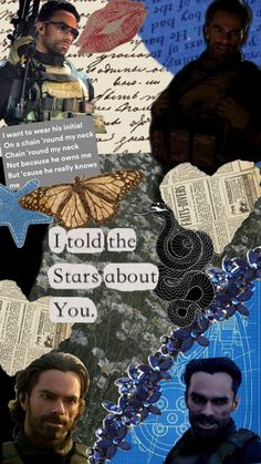 the collage has many different images and words on it, as well as an image of