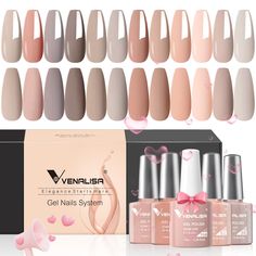 PRICES MAY VARY. 【12PCS x 7.5ml Skin Tones Gel Nail Polish Set】: According to the current trend of nail color, We featured 12 most popular colors to make up the Neutral Skin Tones Series. It comes with elegant Nude Pink Brown, suitable for all occasion and seasons,Let's DIY manicure at home for a Happy Holidays! 【Color Bottles & Larger Capacity】： Different from other black bottles, we design the Color Bottles according to the gel color, it gives you the most accurate view when doing gel manicure Best Gel Nail Polish, Neutral Pink, Pink Gel Nails, Manicure Diy, Gel Nail Kit, Nail Polish Kits, Nail Polish Set, Gel Nail Polish Set, Gifts For