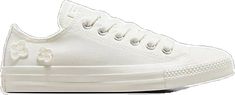 White Converse Canvas Shoes, White Textile Lace-up Canvas Shoes, Star Sneakers, Converse Chuck Taylor All Star, Chuck Taylor All Star, Chucks Converse, Embroidery Flowers, Chuck Taylors, All Star