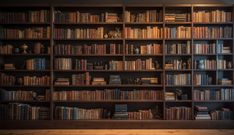 a bookshelf filled with lots of books in a room