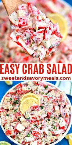 this easy crab salad is the perfect side dish for any party