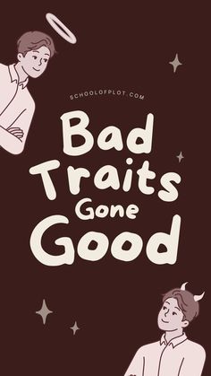 a poster with the words bad treats gone good written in white on a black background