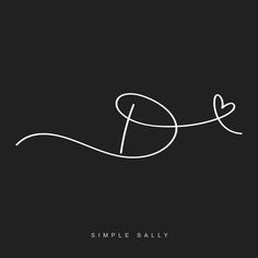 the logo for simple saily is shown on a black background with white lines and a heart