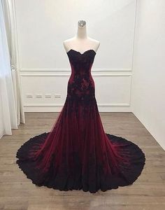 Deep Burgundy Evening Party Dress Sweetheart Prom Dresses Lace Appliques Evening Dresses,PD22343 sold by lovebridal on Storenvy Dress Long Formal, Evening Dress Long, Gothic Wedding Dress, Sweetheart Prom Dress, Lace Formal Dress, Red Evening Dress, Prom Dress Inspiration, Dress Chiffon