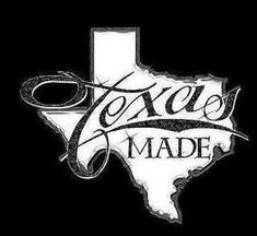 the texas made logo on a black background