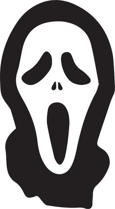 a black and white image of a ghost with its mouth open