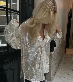 Glitter Dress Long, Glitter Blouse, Sequins Blouse, Sequin Blouse, Sequin Outfit, Sequin Shirt, Elegant Blouses, Glitter Dress, Women Long Sleeve Tops