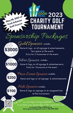 a flyer for the charity golf tournament