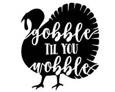 a black and white turkey with the words yobble it'll you wobble