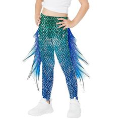 PRICES MAY VARY. 【Unique Design Leggings】:Mermaid girls leggings material is a polyester 95%+spandex 5%，soft,breathable, light,comfortable and skin-friendly for your kids Daily/Dance/Halloween/Birthday Party/Christmas use. 【Mermaid Fish Scale Print 】: Girls Mermaid Print Leggings are made of Soft fabric so comfortable to wear.The high waisted design provides comfort and shapes the waist and belly, giving your kids a nice line. The tight and slim fit at the ankle makes your kids look slimmer and Yoga Mermaid, Leggings Mermaid, Birthday Halloween Costume, Mermaid 3d, 3d Mermaid, Mermaid Girls, 3d Fish, Mermaid Leggings, Mermaid Print