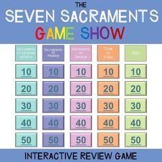 the seven sacramentos game show interactive review game for kids to play on their own