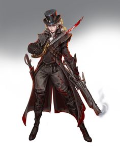 Bloodborne Characters, Steampunk Character, Modern Vampires, Bloodborne Art, Characters Inspiration Drawing, Cool Swords, Bloodborne, Character Sketch