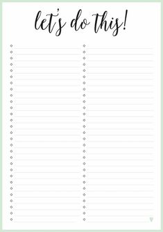 a printable list with the words let's do this