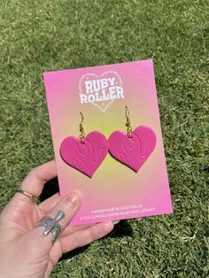 Heart shaped hot pink earrings with flames stamped inside. Heart With Flames, Bratz Girl, 2000s Vibe, Bratz Girls, Funky Outfits, Graphic Design Fonts, Typography Graphic