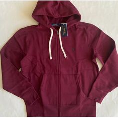 100% Authentic Mens Polo Ralph Lauren Rl Fleece Full Zip Hoodie (Msrp $110). This Hoodie Is Brand New With Tags! Drawstring Hood Long Sleeves With Ribbed Cuffs Full Zip Closure Signature Ralph Lauren Pony Logo Embroidered On Left Chest Split Kangaroo Pocket Ribbed Hem Smooth Exterior, Soft Fleece Interior 60% Cotton, 40% Polyester Imported Casual Red Hooded Fleece Jacket, Red Hooded Fleece Jacket Casual, Casual Red Hooded Jacket With Fleece Lining, Casual Red Cotton Hooded Jacket, Red Casual Cotton Hooded Jacket, Graphic Logo, Mens Fleece, Ralph Lauren Shirt, Polo Ralph Lauren Mens