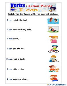 an english worksheet with words and pictures